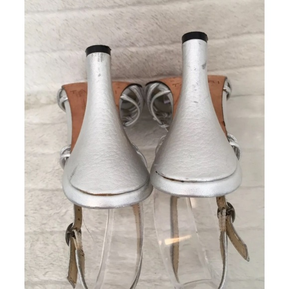 TAHARI MABEL Silver Leather Lariat Knot Slingback - Picture 8 of 8